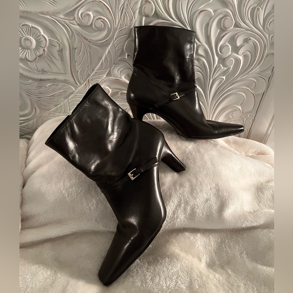 Dark brown leather boots size 6.5 - Picture 3 of 10